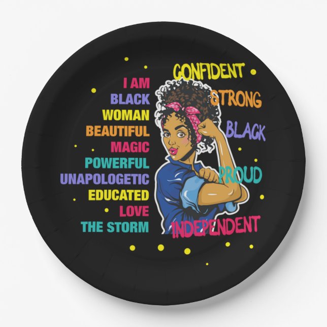 Educated Black Girl Magic  77 Paper Plate (Front)