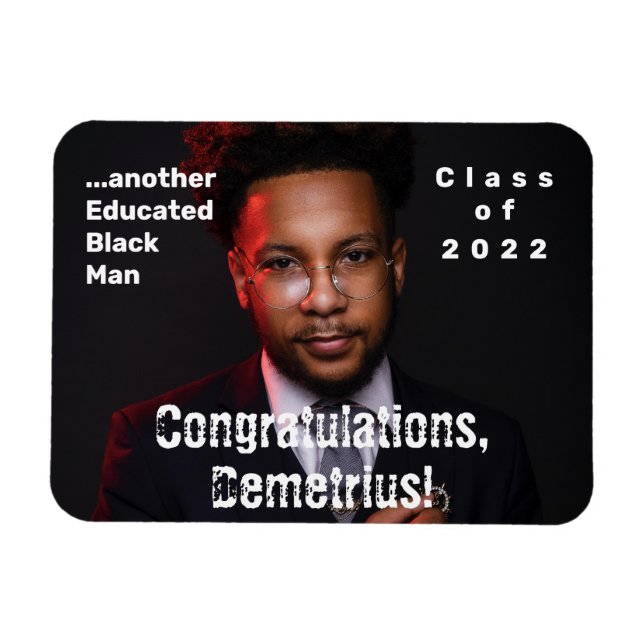 Educated Black Man 2022 Graduation Photo Magnet (Horizontal)