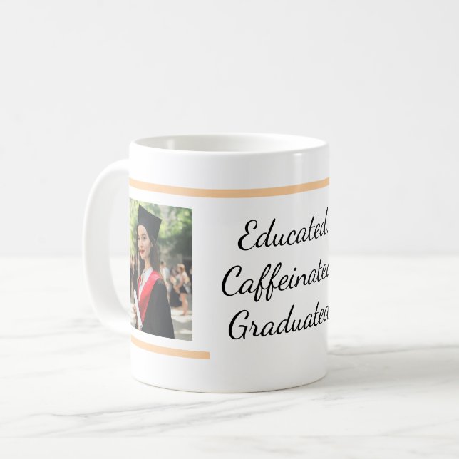 Educated Caffeinated Graduated coffee mug (Front Left)