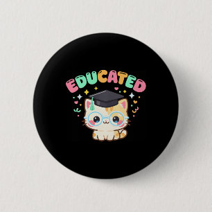 Educated Cat Cl Of 2026 Graduation School Senior M 6 Cm Round Badge