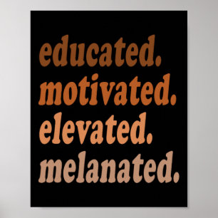 Educated Motivated Elevated Melanated Black Histor Poster