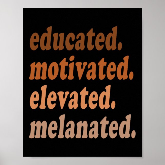 Educated Motivated Elevated Melanated Black Histor Poster (Front)