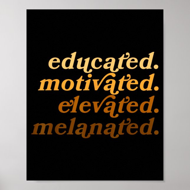 Educated Motivated Elevated Melanated Black Histor Poster (Front)