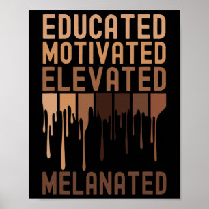 Educated Motivated Elevated Melanated Black Histor Poster