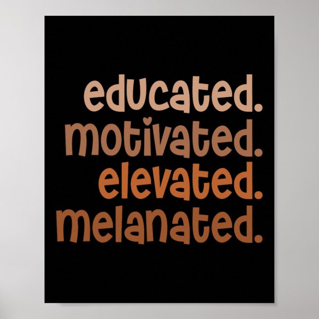 Educated Motivated Elevated Melanated Black Pride  Poster (Front)