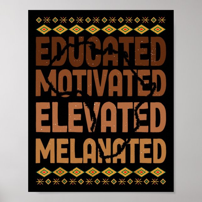 Educated Motivated Elevated Melanated Black Pride  Poster (Front)