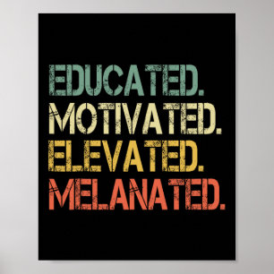 Educated Motivated Elevated Melanated Juneteenth B Poster