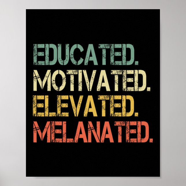 Educated Motivated Elevated Melanated Juneteenth B Poster (Front)