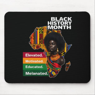 Educated Motivated Elevated Melanated Queen Black Mouse Pad