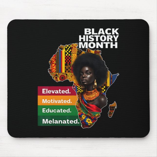 Educated Motivated Elevated Melanated Queen Black  Mouse Pad (Front)