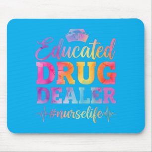 Educated Nurse Life Funny Nurse Heart Beat Mouse Pad