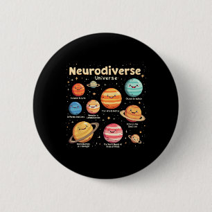 Education Autism Awareness Neurodiverse Universe S 6 Cm Round Badge