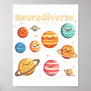 Education Autism Awareness Neurodiverse Universe S Poster