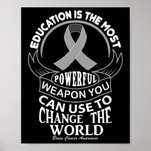 Education Can Change The World Brain Cancer Poster