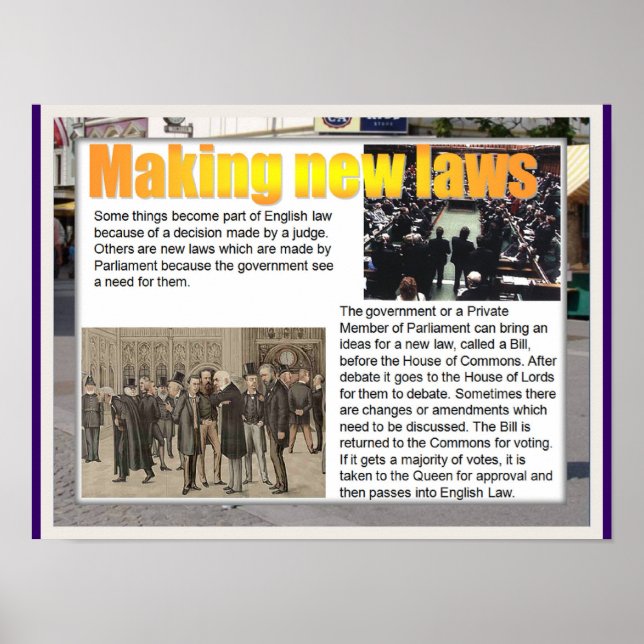Education, Citizenship Making new laws Poster (Front)