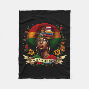 Education Freedom Black History Month Illustration Fleece Blanket