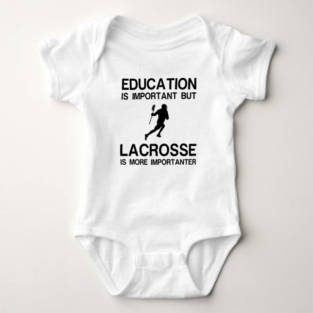 EDUCATION IMPORTANT LACROSSE IMPORTANTER BABY BODYSUIT (Front)