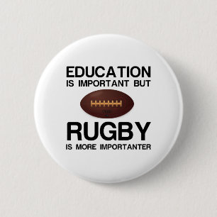 EDUCATION IMPORTANT RUGBY IMPORTANTER 6 CM ROUND BADGE