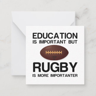EDUCATION IMPORTANT RUGBY IMPORTANTER CARD