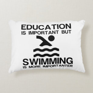 EDUCATION IMPORTANT SWIMMING IMPORTANTER DECORATIVE CUSHION