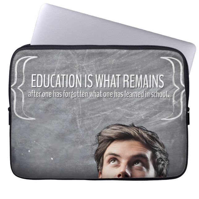 "Education" Inspirational Quote Laptop Sleeve (Front)