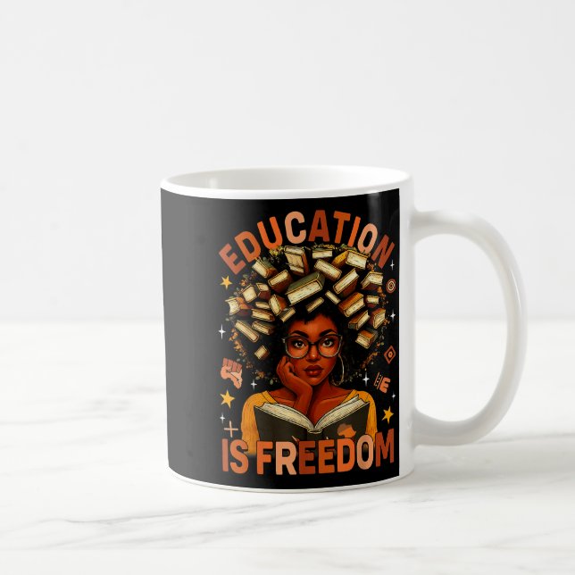 Education Is Dom Black Teacher Books Black History Coffee Mug (Right)