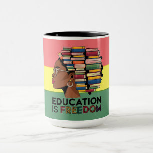 Education Is Freedom Afro Profile Design Mug