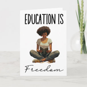 Education Is Freedom Black Teacher Books Black His Card