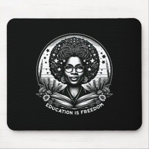 Education Is Freedom Black Teacher Books Black His Mouse Pad
