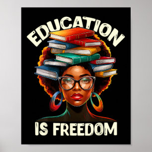 Education Is Freedom Black Teacher Books Black His Poster