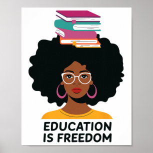 Education Is Freedom Black Teacher Books Black His Poster
