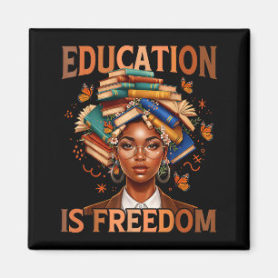 Education is freedom black teacher books black magnet