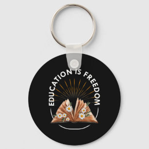 Education Is Freedom Book Reader Black History Mon Key Ring