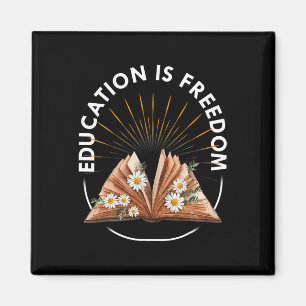 Education Is Freedom Book Reader Black History Mon Magnet