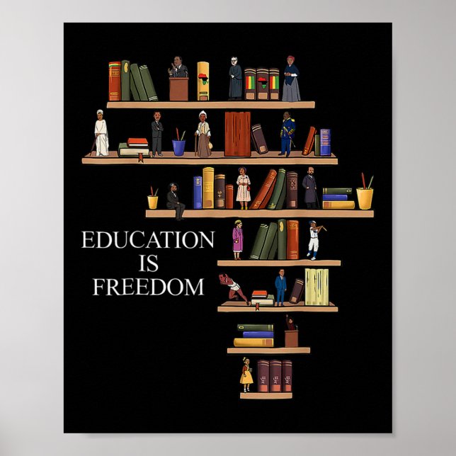 Education Is Freedom Book Reader Black History Mon Poster (Front)