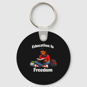 Education is freedom reading design black history key ring