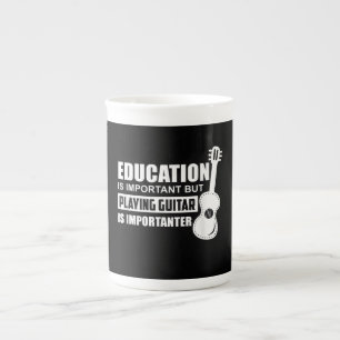 Education Is Important But Playing Guitar Bone China Mug