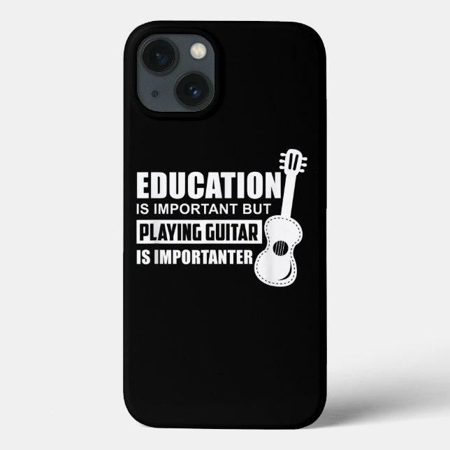 Education Is Important But Playing Guitar Case-Mate iPhone Case (Back)