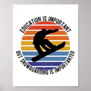 Education Is Important But Snowboarding Is Importa Poster