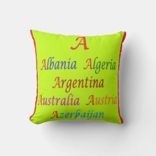 Education Learning design in mixed colours words Cushion