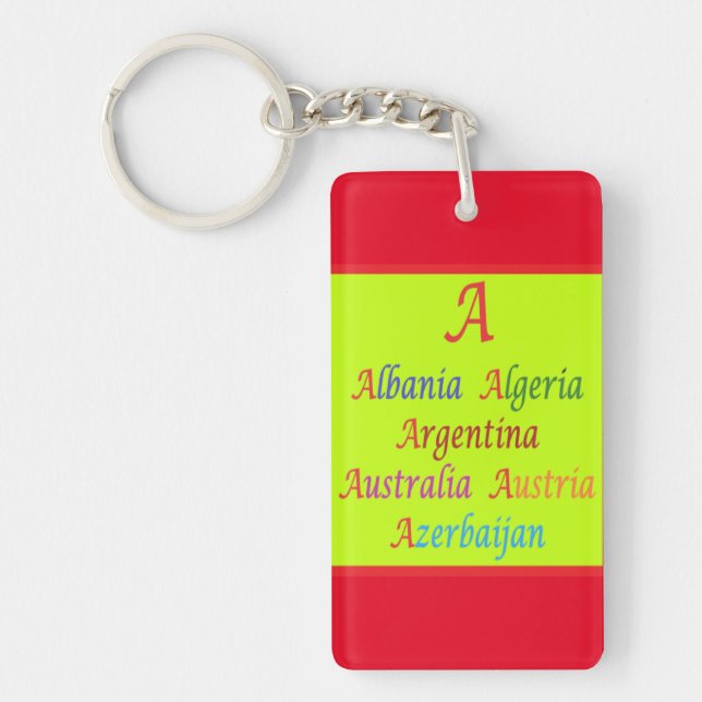 Education Learning design in mixed colours words Key Ring (Front)