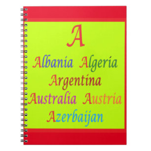 Education Learning design in mixed colours words Notebook