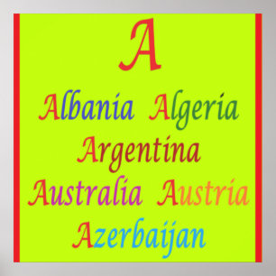 Education Learning design in mixed colours words Poster