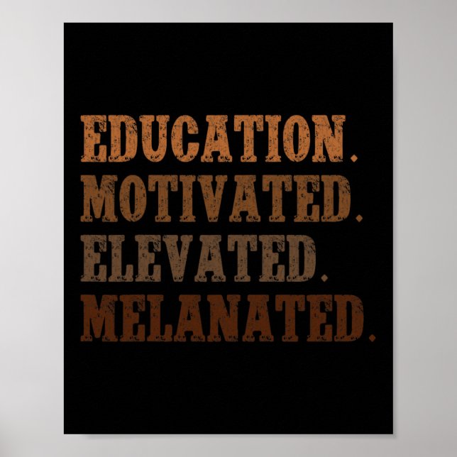 Education Motivated Black Lives Problem Black Hist Poster (Front)