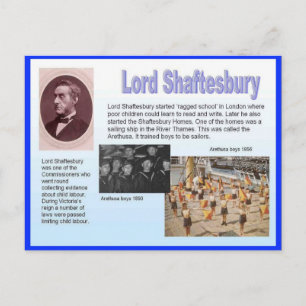 Education, reformers, Lord Shaftesbury Postcard