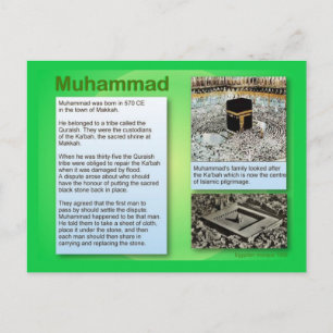 Education, Religion, Islam, Muhammad Postcard
