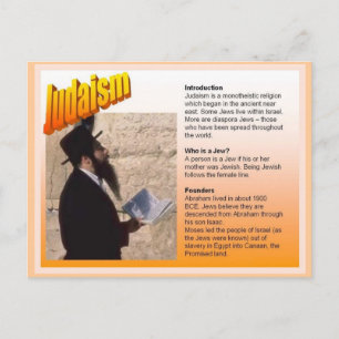 Education, Religion, Judaism, Introduction Postcard