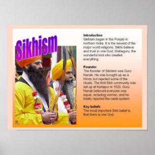 Education, Religion, Sikhism Key Beliefs Poster