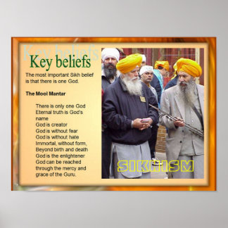 Education, Religion, Sikhism Key Beliefs Poster