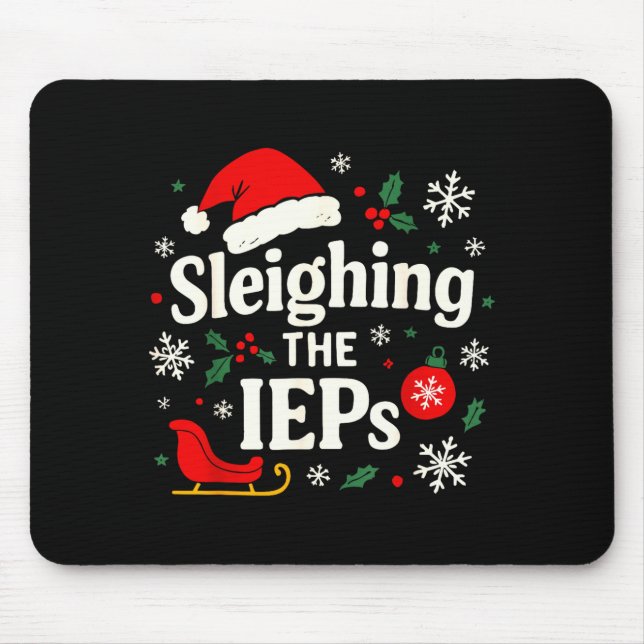 Education Special Teacher IEPs Psych Sleighing Mouse Pad (Front)